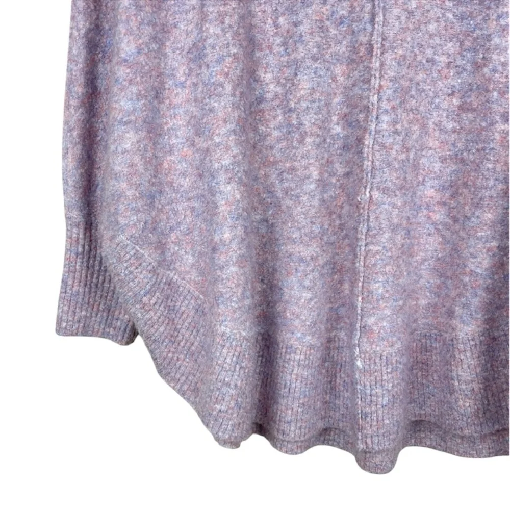 Lou & Gray for Loft Marled Poncho Sweater in purple frost heather, Large - Picture 7 of 10